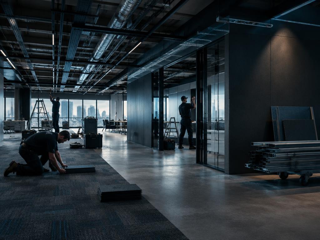 Commercial office fit-out in progress